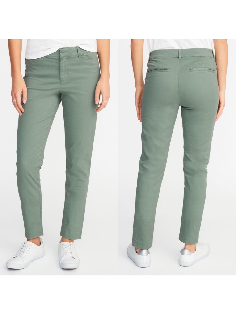 Women’s Olive Green Straight-Leg chino